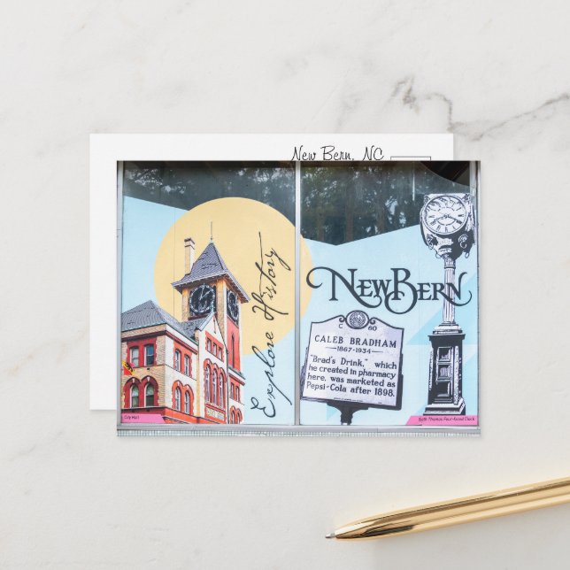 Neue Berner NC, Geburtsort eines Ikonischen Drinks Postkarte (Vorderseite/Rückseite Beispiel)