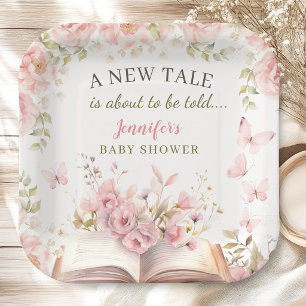 Neue Bibliothek Baby Shower Mädchen Rosa Floral Pappteller