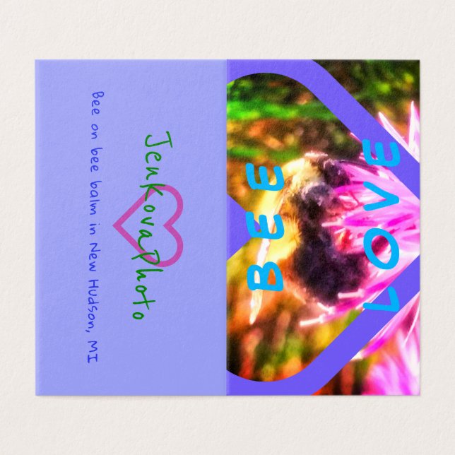 NEUE BIENEN-LIEBE-MINIkarten 2x3.5 horizontal Visitenkarten (Außenseite Aufgefaltet)