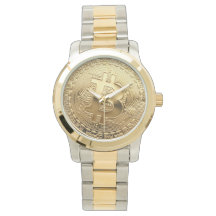 NEUE Bitcoin 13,88 Tilt Two Tone Gold SS Watch