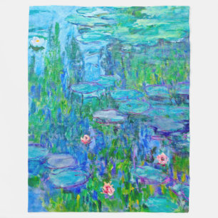 Neue blaues Wasser-Lilien-Teich Monet schöne Kunst Fleecedecke