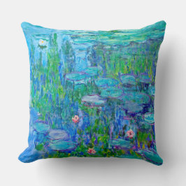 Neue blaues Wasser-Lilien-Teich Monet schöne Kunst Kissen