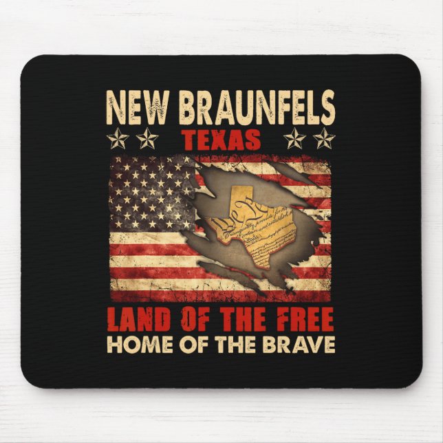 Neue Braunfels Texas USA Flag 4. Juli Mousepad (Vorne)