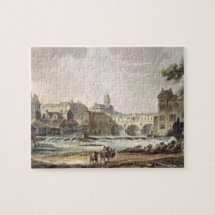 Neue Brücke, 'vom Bad illustriert durch eine Reih Puzzle