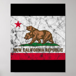 Neue California Republik Ncr Staat Distressed Flag Poster