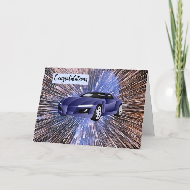 Neue Car Glückwunschkarte Sportmodell Karte (Vorderseite)