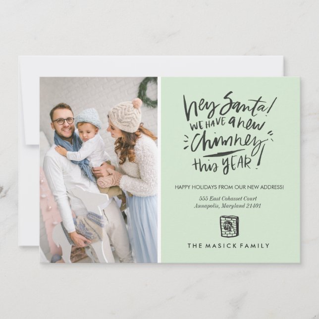 Neue Chimney Holiday Foto Card Feiertagskarte (Vorderseite)