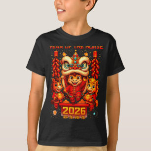 Neue chinesische Outfits für Mädchen mit Pferd T-Shirt