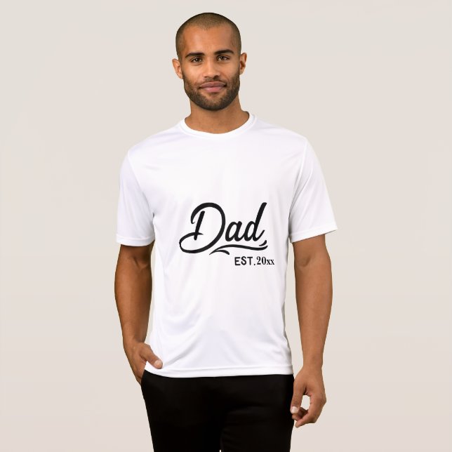 Neue Dad Schwangerschaft Ankündigung Typografie T-Shirt (Vorne ganz)