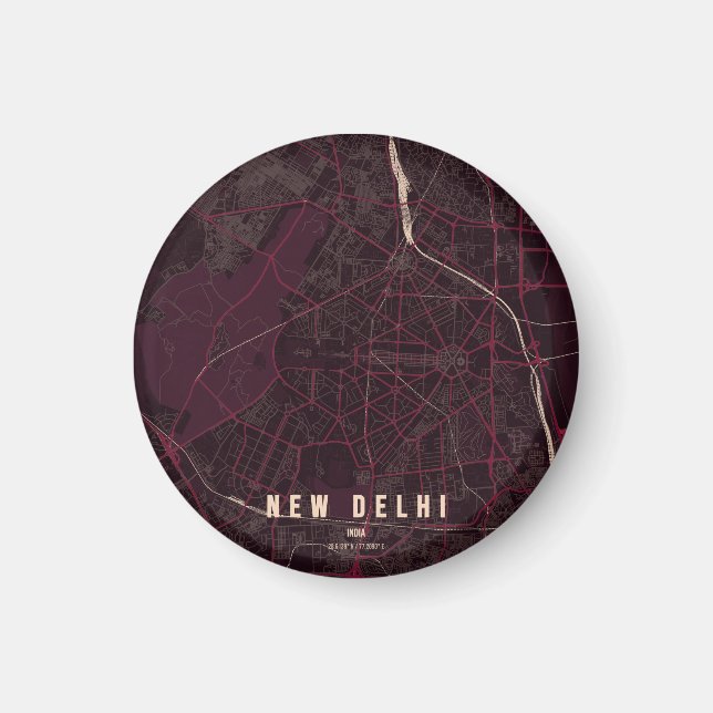 Neue Delhi Indien Stadtplan  Magnet (Vorne)
