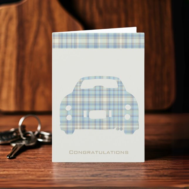 Neue Driver Tartan Car Shape Congratulations Card Karte (Von Creator hochgeladen)