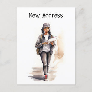 Neue E-Mail-Adresse verschieben Ankündigung Postkarte