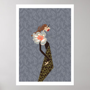 Neue Elegante Blumen Glam Mode Kunst Poster