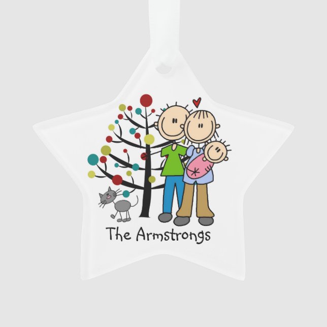 Neue Eltern Baby Girl, Cat Holiday Ornament (Vorderseite)