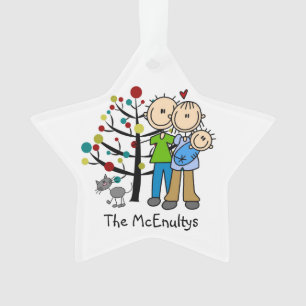 Neue Eltern eines Babyjungen und Katzen-Ornaments Ornament