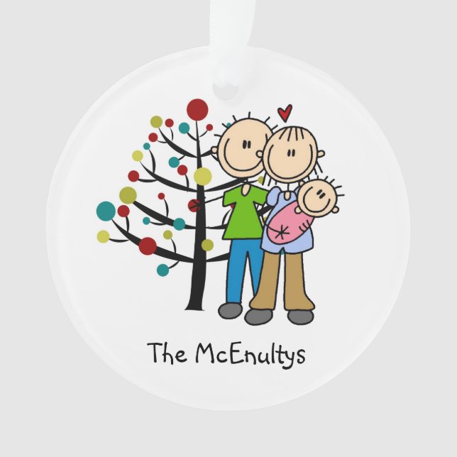 Neue Eltern für ein Baby Girl Holiday Ornament (Vorderseite)