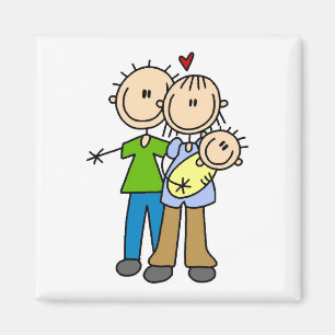 Neue Eltern mit Baby-T-Shirts und Geschenken Magnet