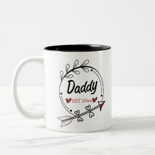 Neue Eltern Papa Personalisiertes Jahr Zweifarbige Tasse