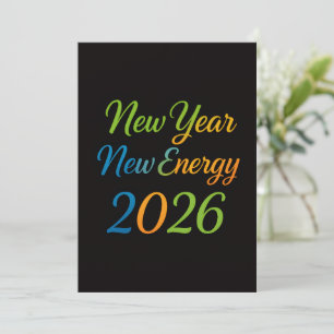 Neue Energie Frischer Start 2026 Farbige Motivatio Feiertagskarte