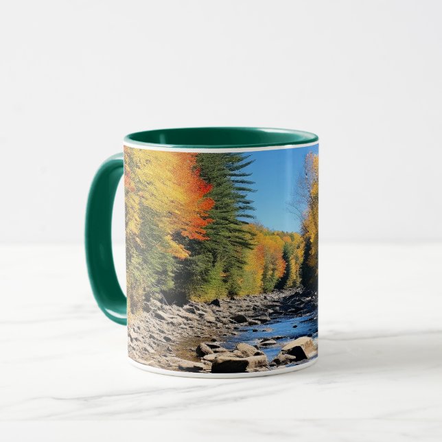 Neue England farbenfrohe Landschaft, Herbst, Tasse (Vorderseite Links)