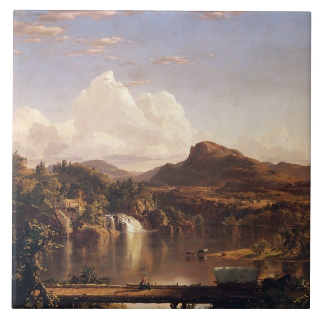 Neue England Landschaft Frederic Edwin Church Fliese (Vorderseite)