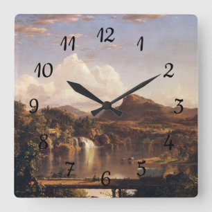 Neue England Landschaft Frederic Edwin Church Quadratische Wanduhr