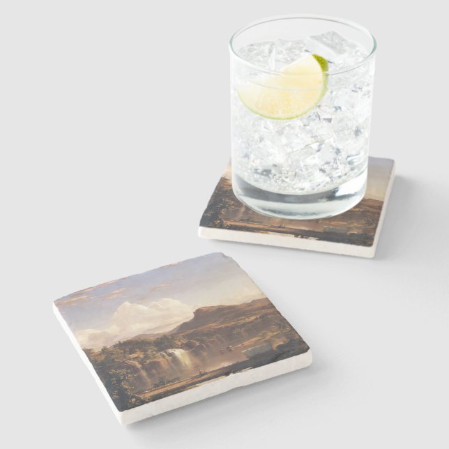 Neue England Landschaft Frederic Edwin Church Steinuntersetzer (Seitenansicht)