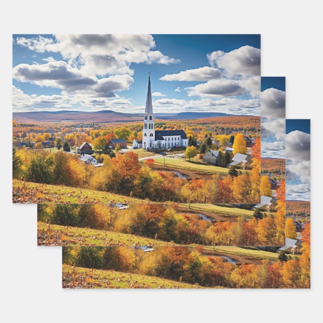 Neue England Landschaft im Herbst Geschenkpapier Set (Set)