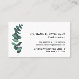 Neue Eukalyptus Psychotherapeut Business Card Visitenkarte