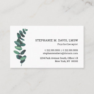 Neue Eukalyptus Psychotherapeut Business Card Visitenkarte