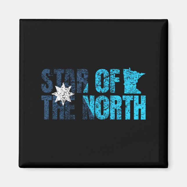 Neue Flagge des Bundesstaates Minnesota Mn Stern d Magnet (Vorne)