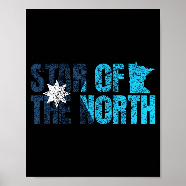 Neue Flagge des Bundesstaates Minnesota Mn Stern d Poster (Vorne)