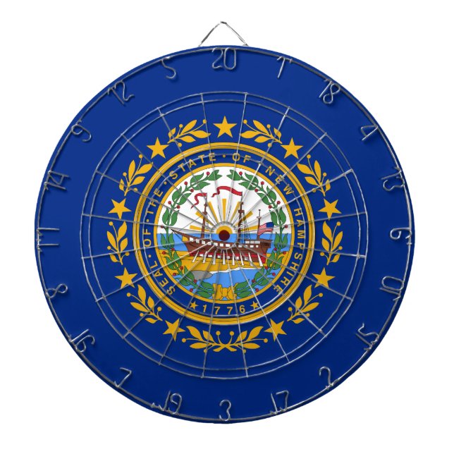 Neue Flagge des Staates Hampshire Dartscheibe (vorne)