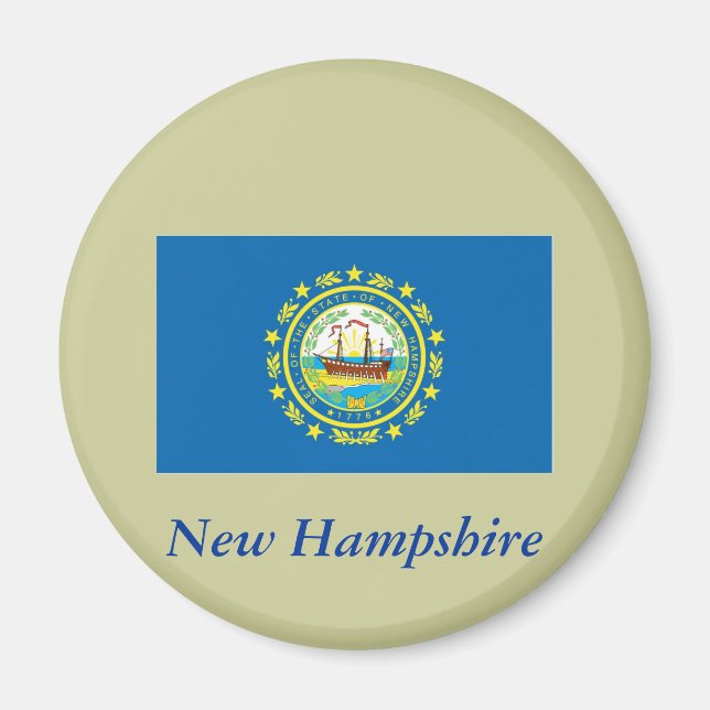 Neue Flagge des Staates Hampshire Magnet (Vorne)