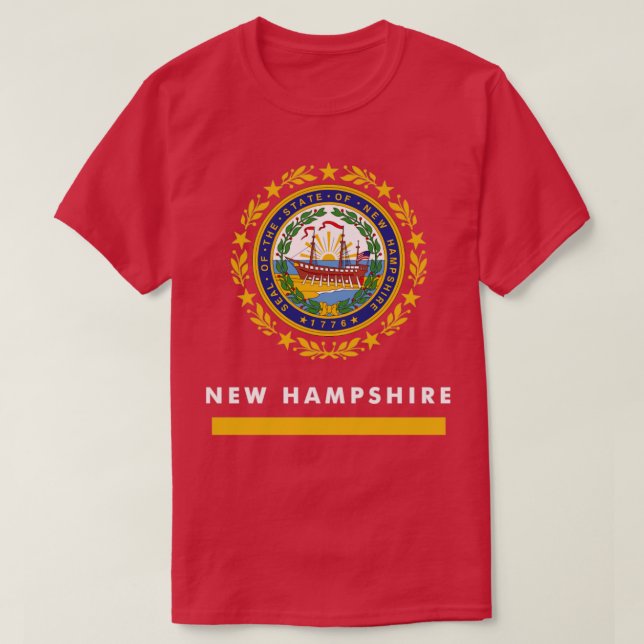 Neue Flagge des Staates Hampshire T-Shirt (Design vorne)