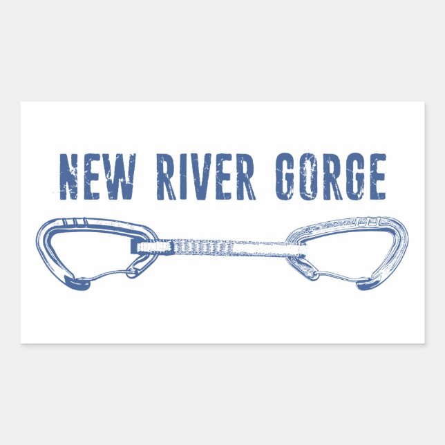 Neue Flussschlucht Klettern Schnellziehen Rechteckiger Aufkleber (Vorderseite)