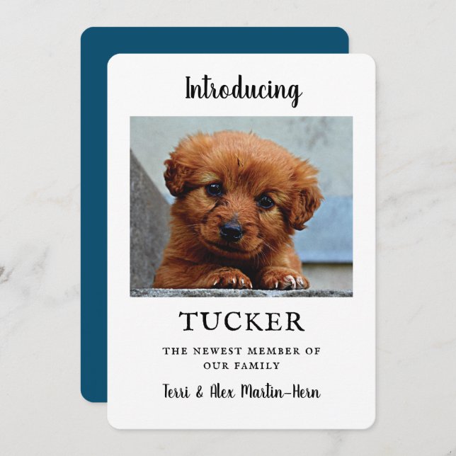 Neue Foto-Ankündigung Flat Card Karte (Vorne/Hinten)