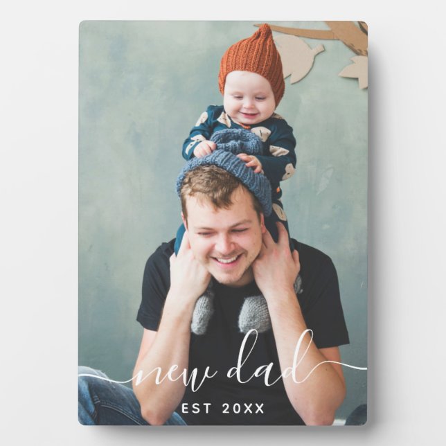 Neue Fotos für Papa und Baby Fotoplatte (Vorderseite)