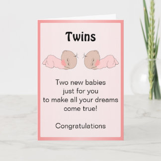 Neue Geboren Baby Twins Karte