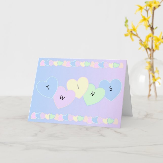 Neue Geborene Baby Twins Card Karte (Gelbe Blume)