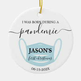 Neue geborene Pandemie mit Foto-Verzierung Keramik Ornament