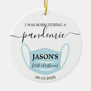 Neue geborene Pandemie mit Foto-Verzierung Keramik Ornament
