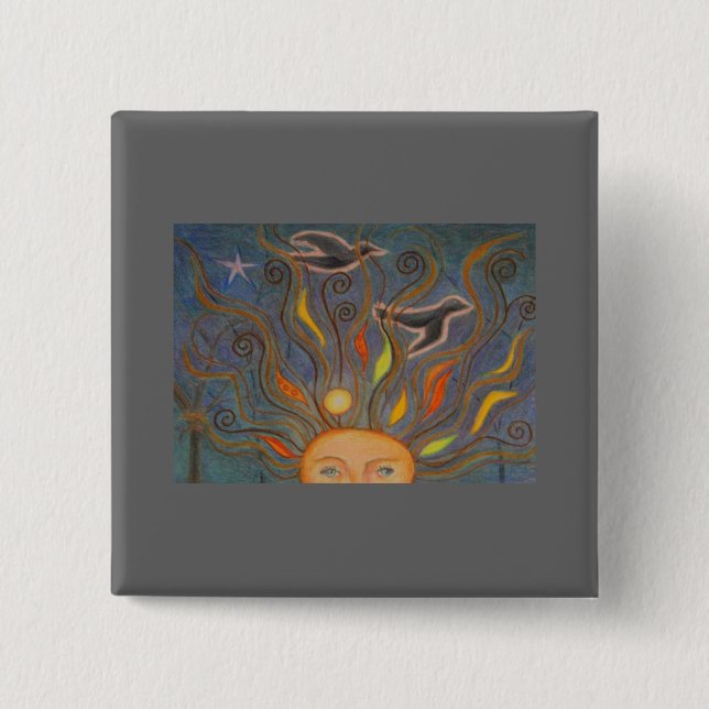 Neue Gedanken nehmen Flug Button (Vorderseite)