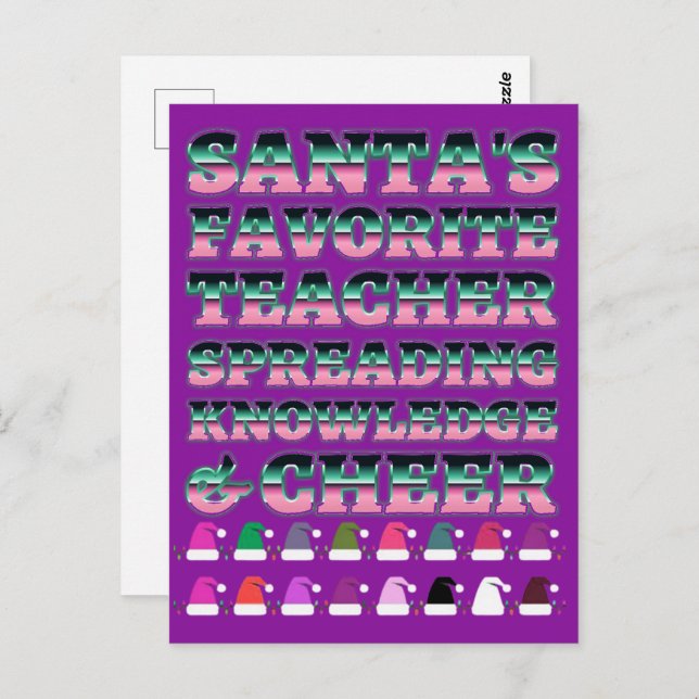 Neue Geschenke für Lehrer: Weihnachts-Weihnachtsma Postkarte (Vorne/Hinten)