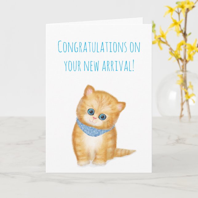 Neue Ginger Kitten Gratulationskarte für Paar Karte (Gelbe Blume)