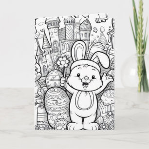 Neue glückliche Ostern-Farbkarte zum Ausmalen  Karte