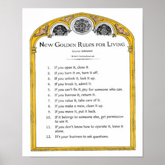 Neue goldene Regeln für das Leben Poster