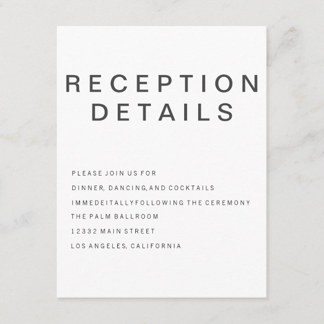 Neue Goth Minimalistisch Enclosure Card Begleitkarte (Vorderseite)