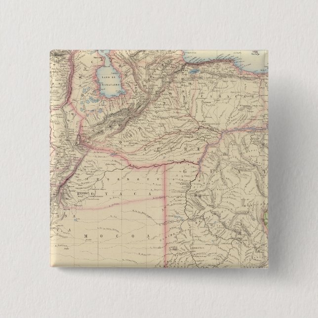 Neue Granada und Venezuela Button (Vorderseite)