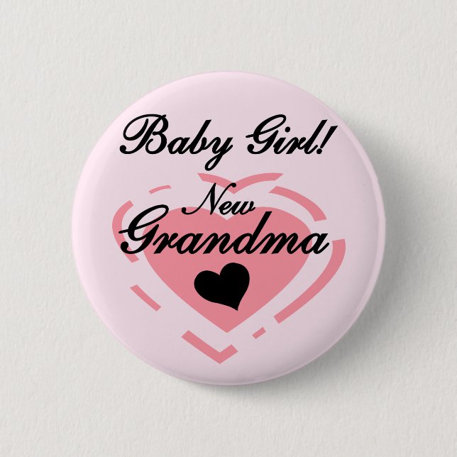 Neue Grandma Baby Girl Tshirts und Geschenke Button (Vorderseite)